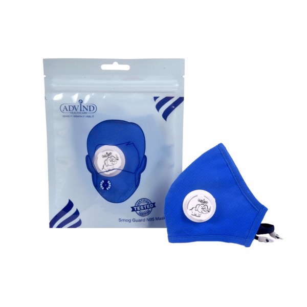 Smog Guard N95 Kids Mask With One Valve (Blue)