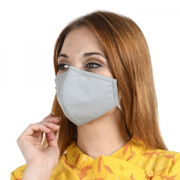 Smog Guard N95 Mask Without Valve (Adults Free Size, Grey)